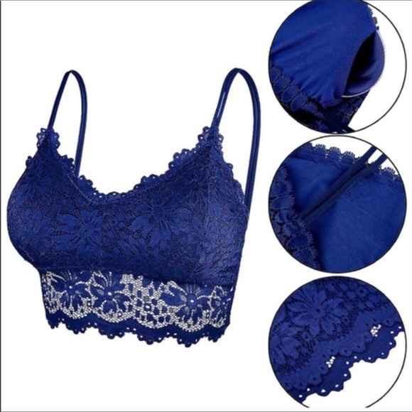 5 Pcs Padded Lace Bralette Lace Bandeau Bra 5 Pack - Picture 2 of 7